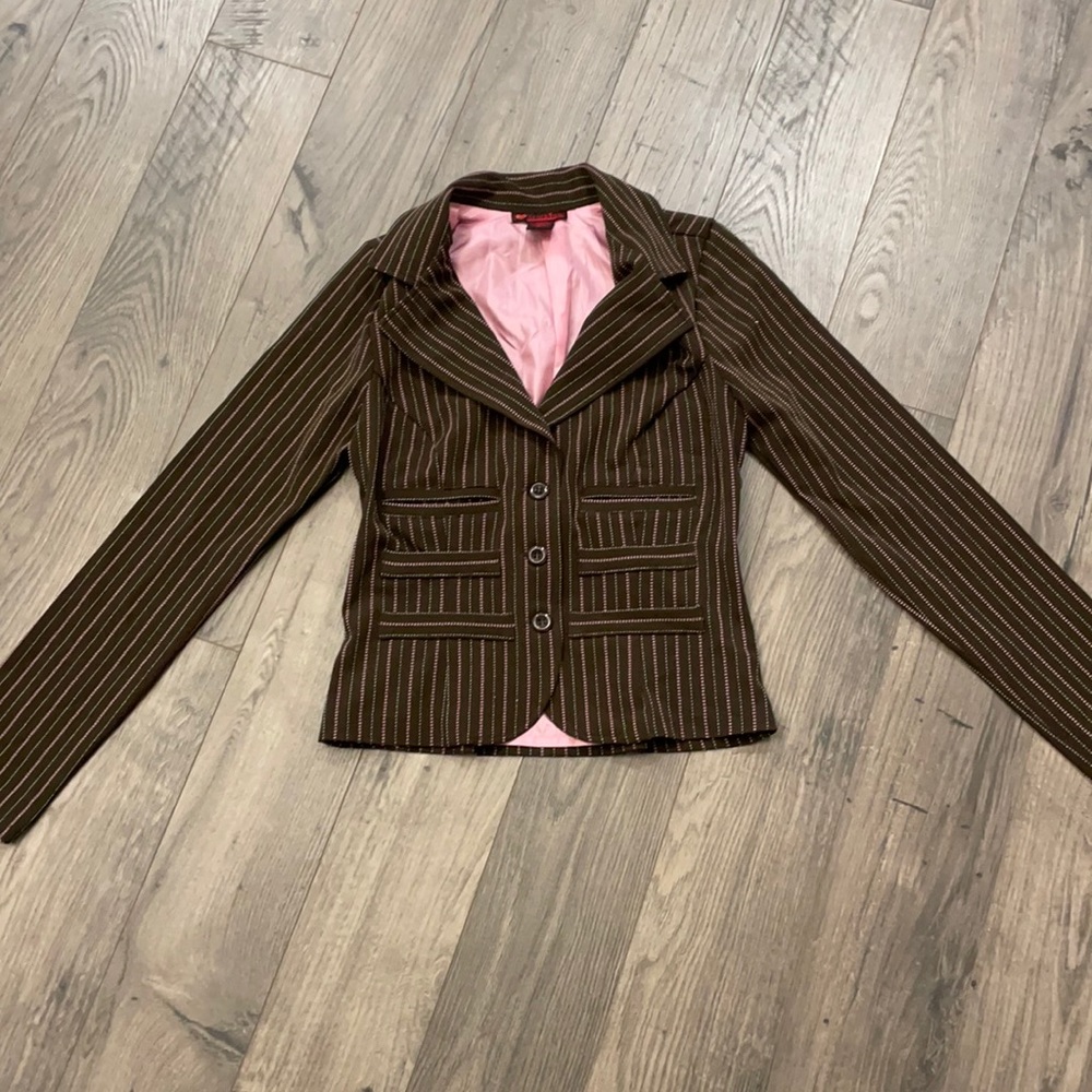NWOT Brown Striped Blazer